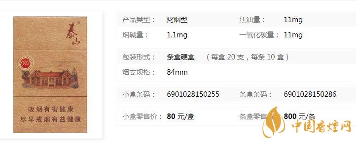 泰山1913香煙多少錢一盒？泰山1913各地價格表查詢2020