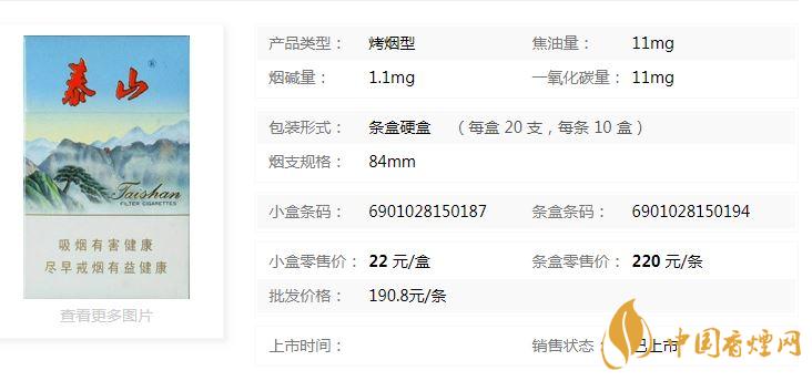 泰山新品香煙價(jià)格多少錢？泰山新品硬盒價(jià)格及參數(shù)2020