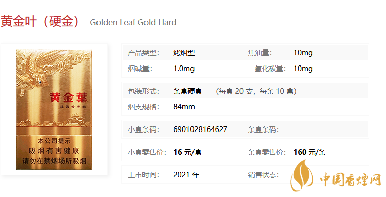 黃金葉（硬金）多少錢(qián)一包 黃金葉（硬金）價(jià)格參數(shù)一覽。